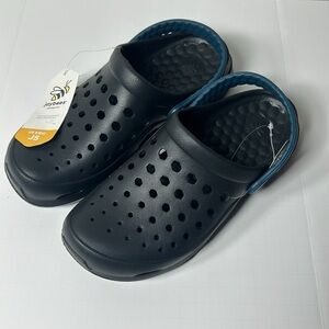 Joybees Kids' Dylan Slip-On Black and Blue Clogs
